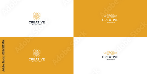 simple ornamental logo. monochromatic look gives style