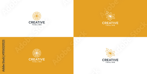 simple ornamental logo. monochromatic look gives style