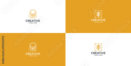 simple ornamental logo. monochromatic look gives style