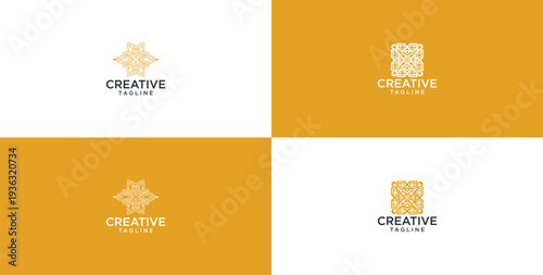 simple ornamental logo. monochromatic look gives style