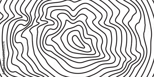 Psychedelic Warped Lines Optical Illusion Texture. Abstract Geometric Background Vector Design. Black and White Modern Pattern Op Art Illustration.