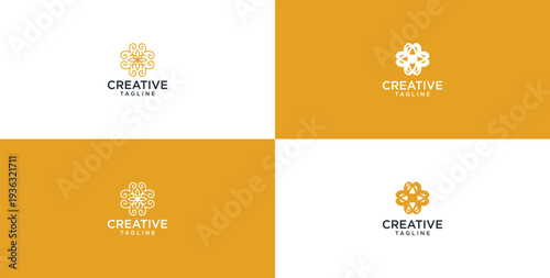 simple ornamental logo. monochromatic look gives style