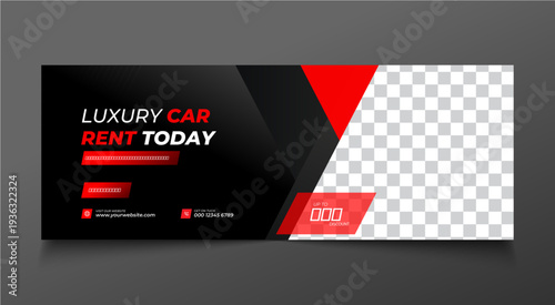 luxury car social banner and social cover template 