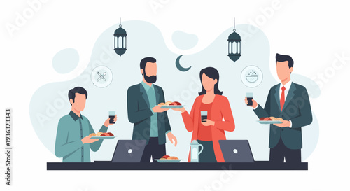 Diverse business people enjoying coffee break at work, collaborating and discussing ideas.