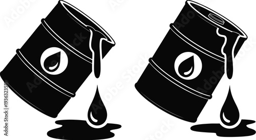 A pair of black shoes with a small puddle of water in front of them. isolated on white background, Vector, illustration