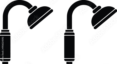 A pair of black and white abstract lamps with unique and modern designs. isolated on white background, Vector, illustration