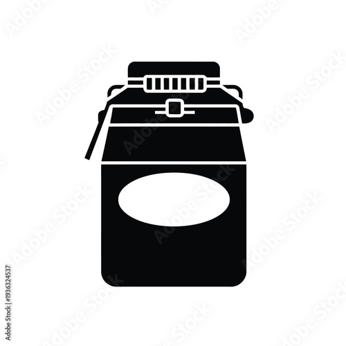 A sleek black coffee machine with a glass carafe and a silver handle on top. isolated on white background, Vector, illustration
