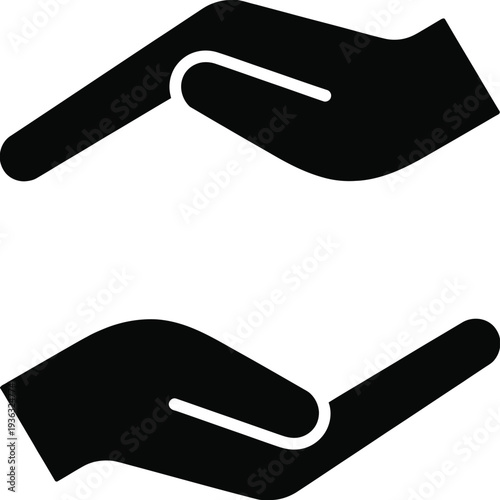 Two hands reaching out to each other symbolizing connection and unity isolated on white background, Vector, illustration