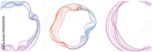 Abstract swirling colorful smoke rings in purple and blue hues, creating a circular, ethereal design.