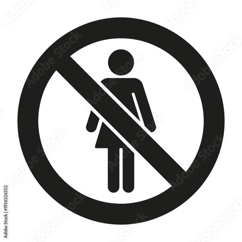 A sign indicating that carrying a child is not allowed in this area. isolated on white background, Vector, illustration