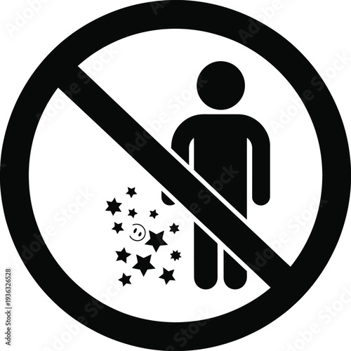 A sign prohibiting dogs from defecating in a specific area isolated on white background, Vector, illustration