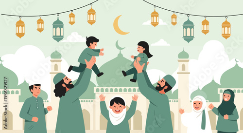 Family Celebration Group Portrait Showing Joyful Togetherness.