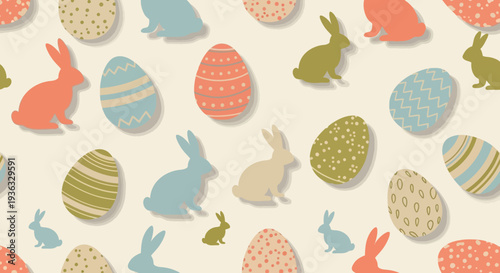 Easter Bunny and Egg Pattern.