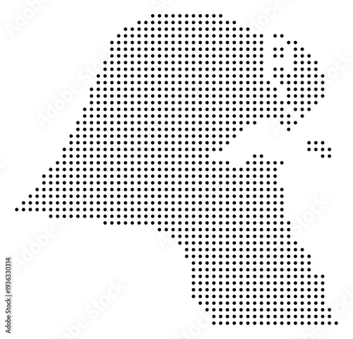 Black Dot Kuwait Map Asian Country