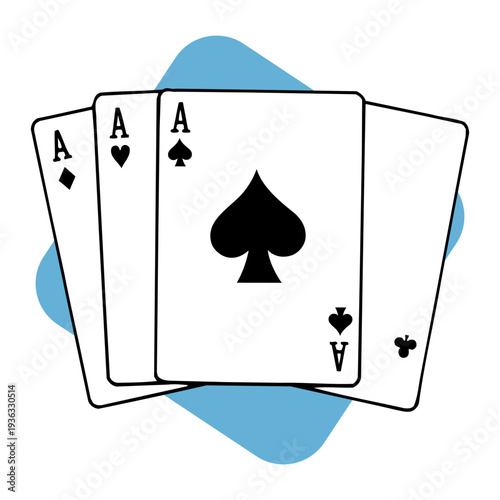 Four Aces Playing Cards Poker Winning Hand Icon