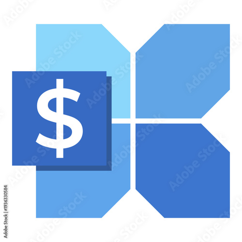 Corporate Finance Collaboration App Icon With Dollar Symbol