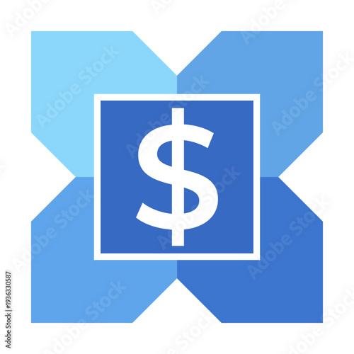 Business Finance App Icon With Dollar Currency Symbol