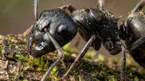 Bilde på lerret black ant on trunk