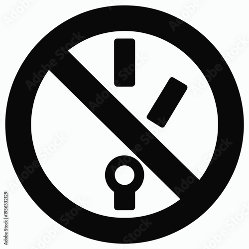 A sign indicating that photography and recording are not permitted in this area. isolated on white background, Vector, illustration