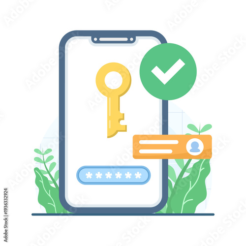 Vector illustration of smartphone showing lock and message, data protection, online security, privacy, secure digital communication, modern flat vector design for cybersecurity and tech concept.
