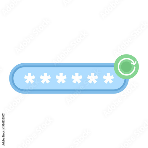 Illustration of password reset, creating new username and password, internet security, data protection, and safe online account management, modern flat vector design.