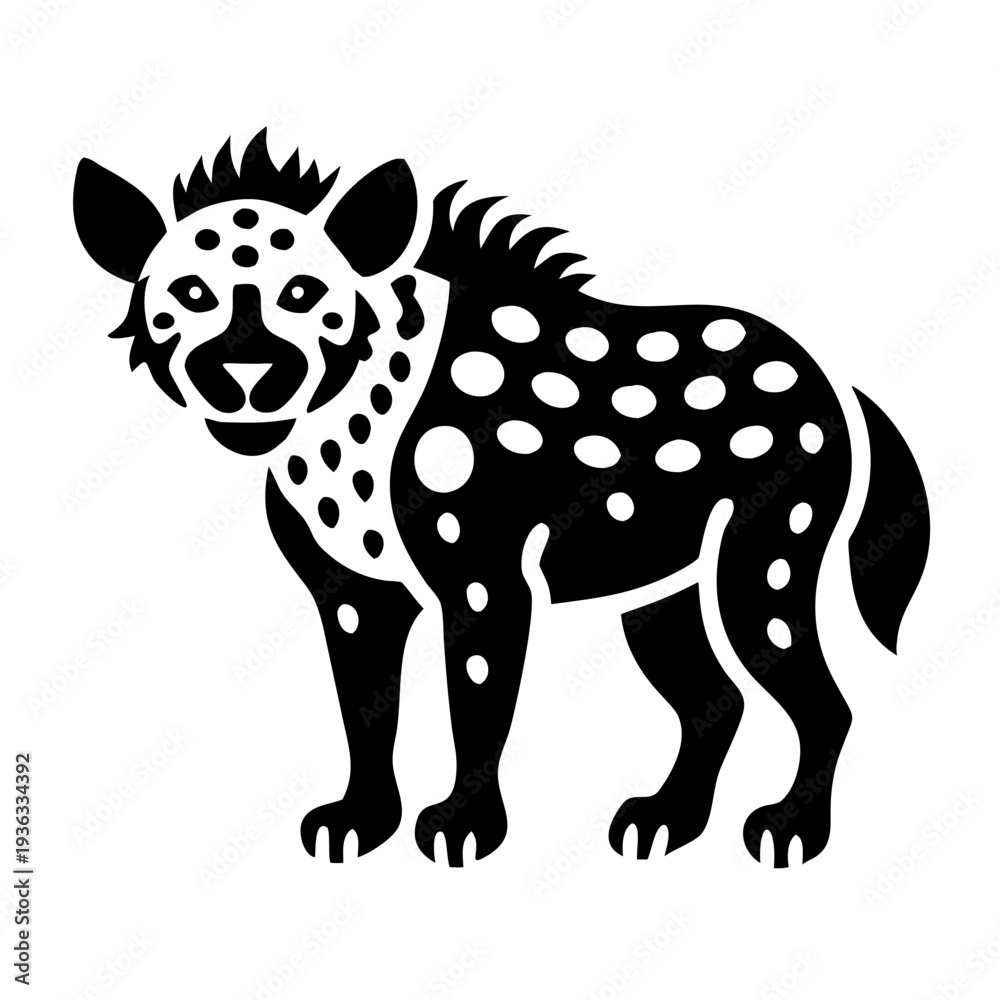 Fototapeta premium hyena silhouette icon illustration for wildlife predator africa safari and nature design