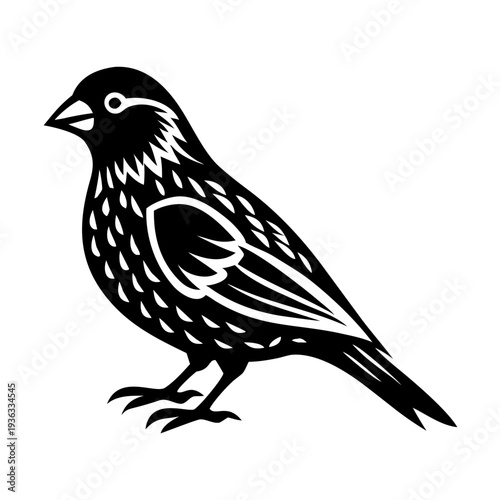 canary bird silhouette icon illustration for wildlife singing bird nature and pet design