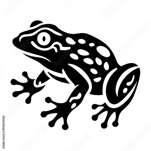 frog silhouette icon illustration for wildlife amphibian nature pond and jungle design