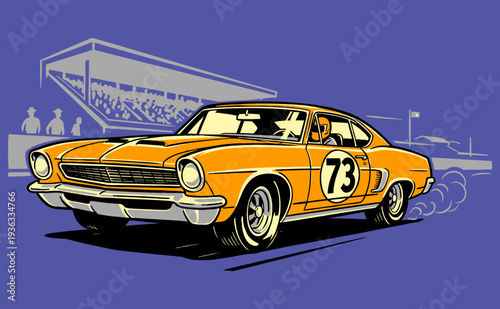 Build for speed. Car print design for t shirt print, poster, sticker, background and other uses. Legend race. Road speed graphic print. Extreme racing