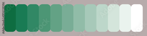 Green color palette with various shades and tones on gray background