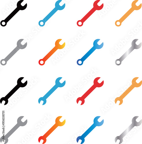 スパナ　アイコン　セット