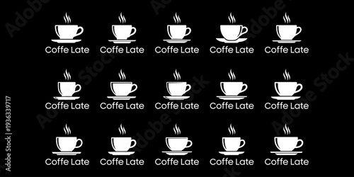 Coffee cafe logo set featuring elegant and simple vector design elements