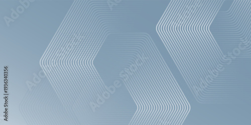 Abstract hexagon white lines on gray whit gradient