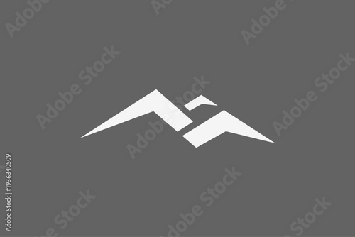 mountain minimalist modern symetric logo