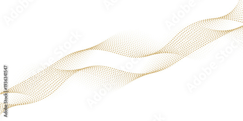 Luxury gold wavy dotted effect. Modern white background. Vector illustration