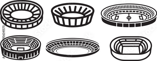 Soccer sports stadium arena buildings vector illustration graphic isolated on transparent background