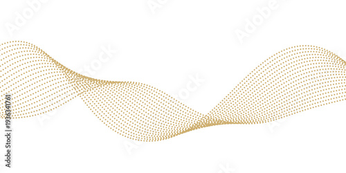 Luxury gold wavy dotted effect. Modern white background
