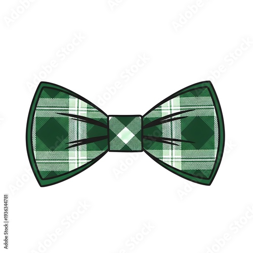 St patrick's day green plaid bow tie accessory