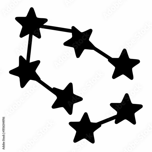 Elegant star constellation pattern on a white background for astronomy themes