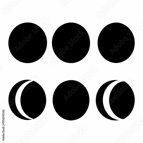 Illustration displaying the phases of the Moon in a lunar cycle