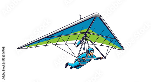 Hang Glider Pilot Soaring Through Sky, Extreme Sports Adventure