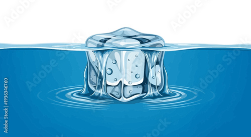 Iceberg Underwater Cross Section - Danger Below Surface