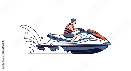 Man Riding Jet Ski, Water Sports, Summer Fun