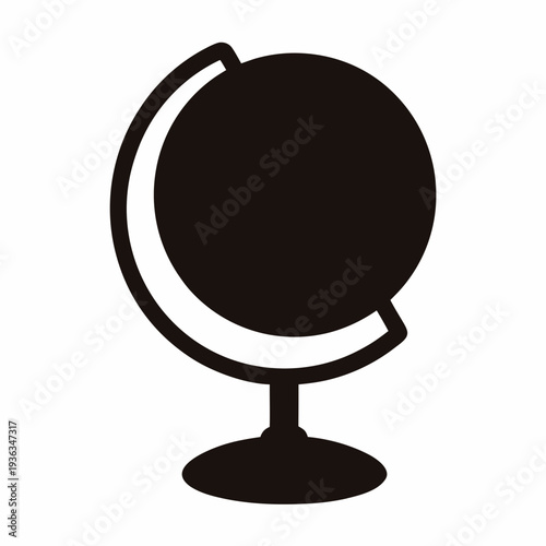 Globe vector illustration of a world globe on stand simple design