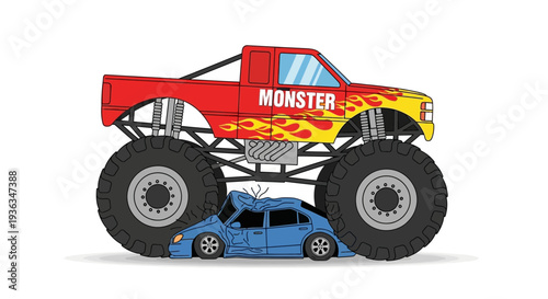 Monster Truck Crushing Car