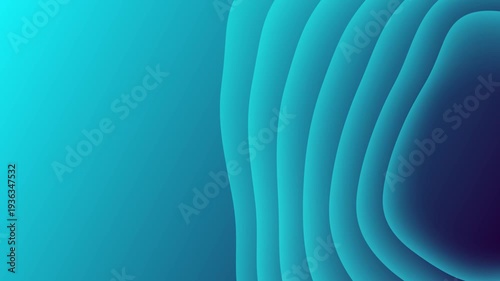Abstract teal gradient wave forms flowing in a seamless looping animation