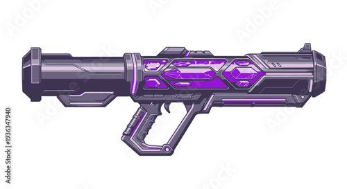 Futuristic Plasma Gun Concept Art - Sci-Fi Weapon Design