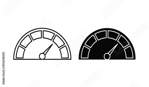 Two gauge meters with dials on for measurement or speed indication