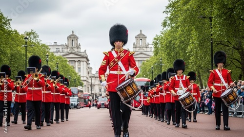 Wallpaper Mural British Royal Guard Drummer Leading Marching Band in London. Torontodigital.ca