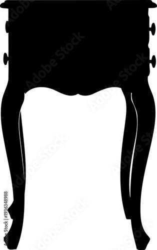 Antique nightstand figure standing on cabriole legs